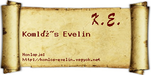 Komlós Evelin névjegykártya